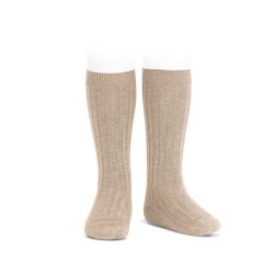 Cndor knstrmper rib - Nougat - Lys Brunmeleret