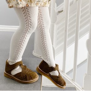 Cndor strmpebukser med hulmnster - Creme