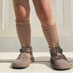 Cndor perle knstrmper med hulmnster - Camel