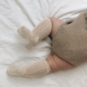 Cndor Knstrmper med hulmnster - Linen