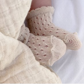 Cndor Babystrmper med hulmnster - Linen