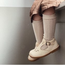 Cndor Knstrmper med hulmnster - Linen