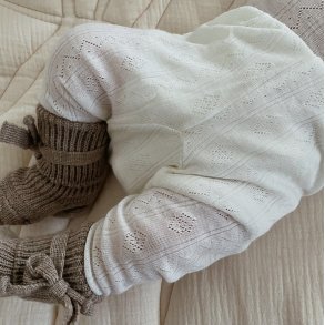 Joha - Leggings Pointelle med fdder - Uld/silke