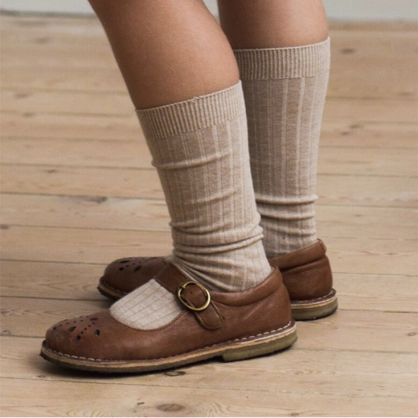 Cndor knstrmper rib - Nougat - Lys Brunmeleret