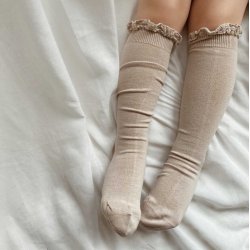 Cndor Knstrmper med fransk blonde - Stone