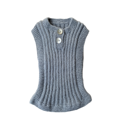 �kounger Ribvest - Merino - Dusty Blue