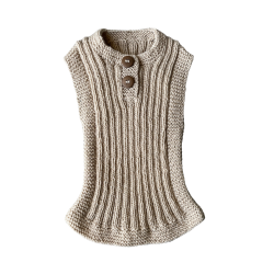 kounger Ribvest - Merino - Sand