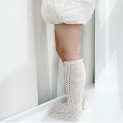 Cndor Knstrmper med hulmnster - Linen