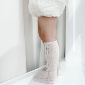 Cndor Knstrmper med hulmnster - Linen