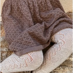 Cndor Uld Strmpebukser med hulmnster - Nougat