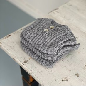 �kounger Ribvest - Merino - Dusty Blue