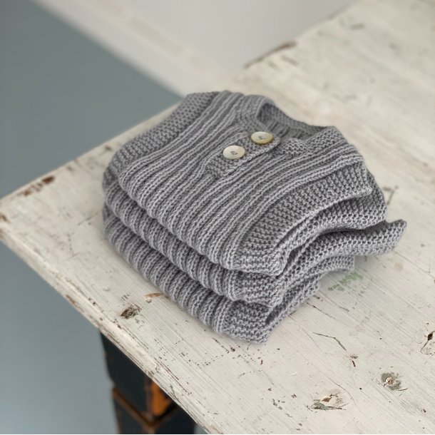 kounger Ribvest - Merino - Dusty Blue