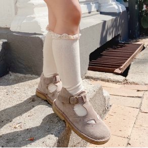 Cndor Knstrmper med fransk blonde - Linen