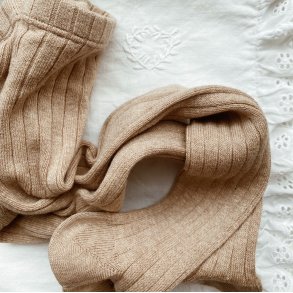 Cndor strmpebukser rib - Nougat - Lys Brunmeleret