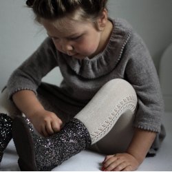 Cndor Strmpebukser med hulmnster - Linen