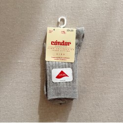 C�ndor Ankelstr�mper Rib - Light Grey - Gr�meleret