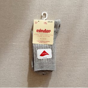 C�ndor Ankelstr�mper Rib - Light Grey - Gr�meleret