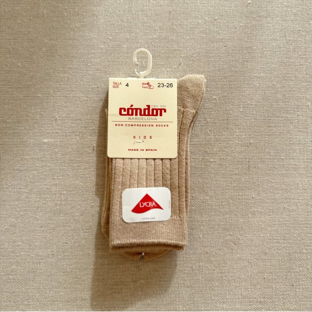 C�ndor Ankelstr�mper Rib - Nougat - Lys Brunmeleret