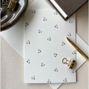 Lignes Bleues Kort - Petit Fleur Bleu Clair