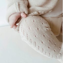 Cndor perle strmpebukser med hulmnster - Linen