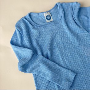 Cosilana Bluse - Uld/Silke/Bomuld - Blue