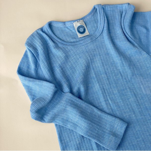 Cosilana Bluse - Uld/Silke/Bomuld - Blue