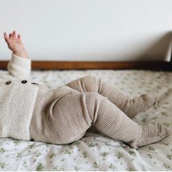 Grdo Uldstrmpebukser Baby - Beige Melange