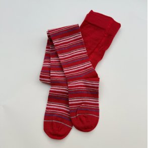 Grdo Strmpebukser Striber Uld/Bomuld - Rd